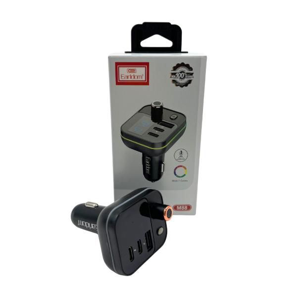 Cargador cubo carro con Bluetooth y transmisor fm ET-M88 Earldom negro