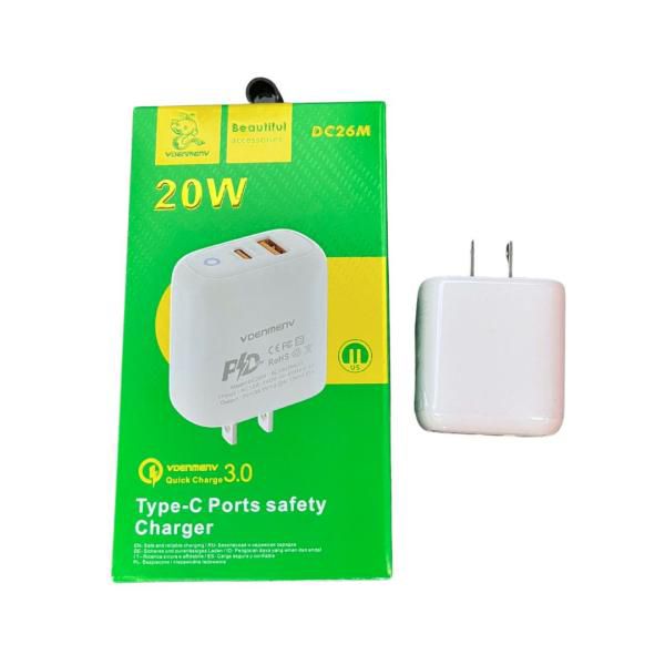 Cargador cubo casa PD USB DC26 m Denmen