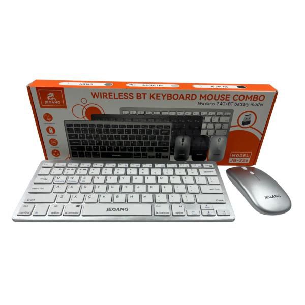 Teclado para computadora JB-326 modo dual Bluetooth + 2.4G plateado