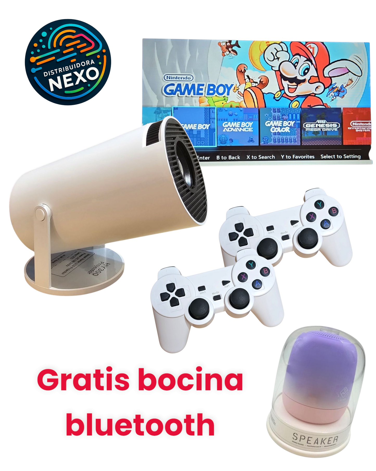 Proyector HY300 con juegos retro