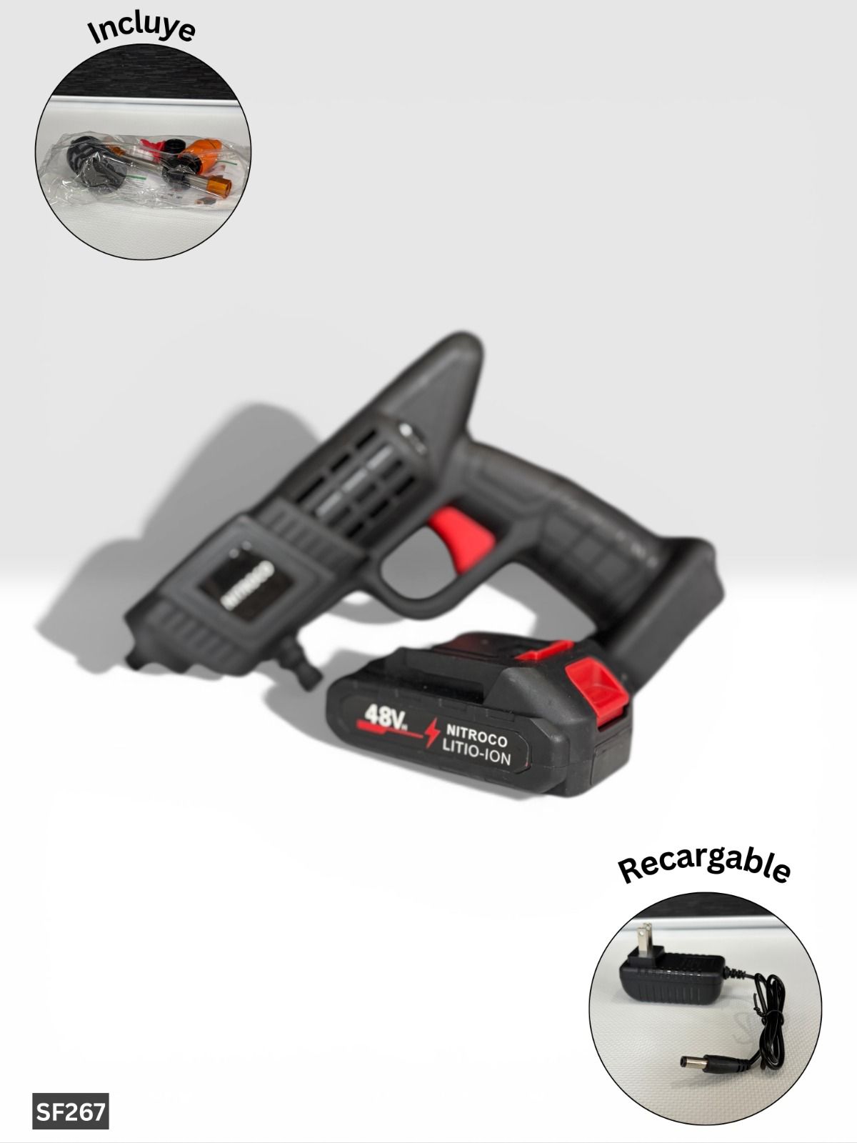Pistola Hidrolavadora Nitroco 2 Baterias