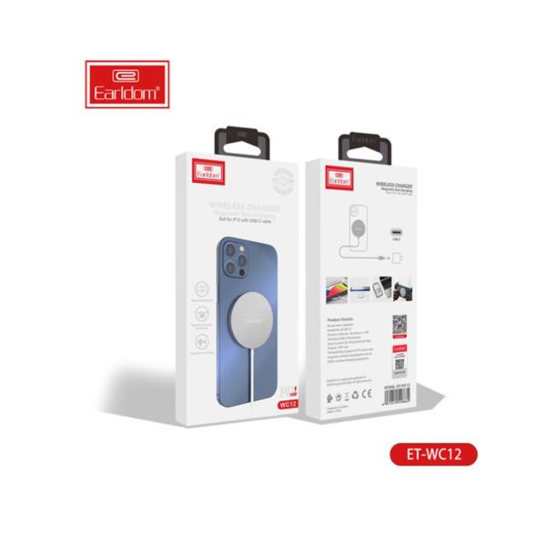 Cargador inalámbrico magnético Earldom ET-WC12 blanco