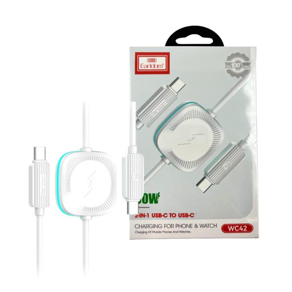 Cargador inalámbrico 2 en 1 para reloj y iPhone Earldom ET-WC42