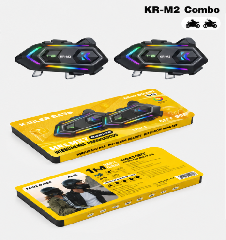 Intercomunicador Bluetooth para cascos de moto KR-M2 combo