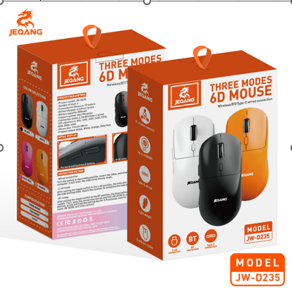 Mouse inalámbrico trimodo recargable JEQANG JW-D235