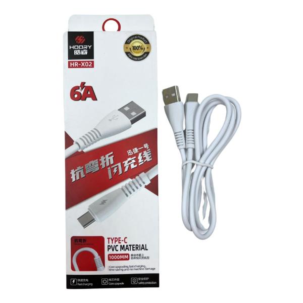 Cables USB TIPO-C HR-X02 Hoory blanco