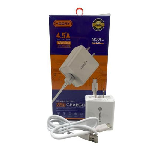 Cargador cubo casa con cable TIPO-C 4.5 amp Hoory HR-TZ09 blanco