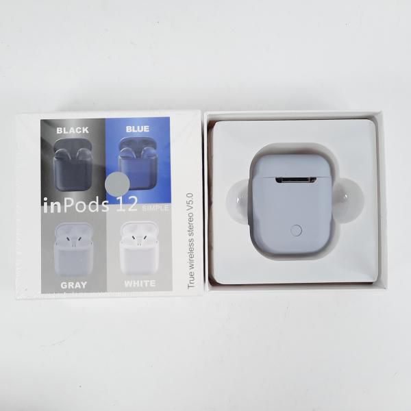 Audifonos manos libres Bluetooth TWS airpods inpods I12 color gris