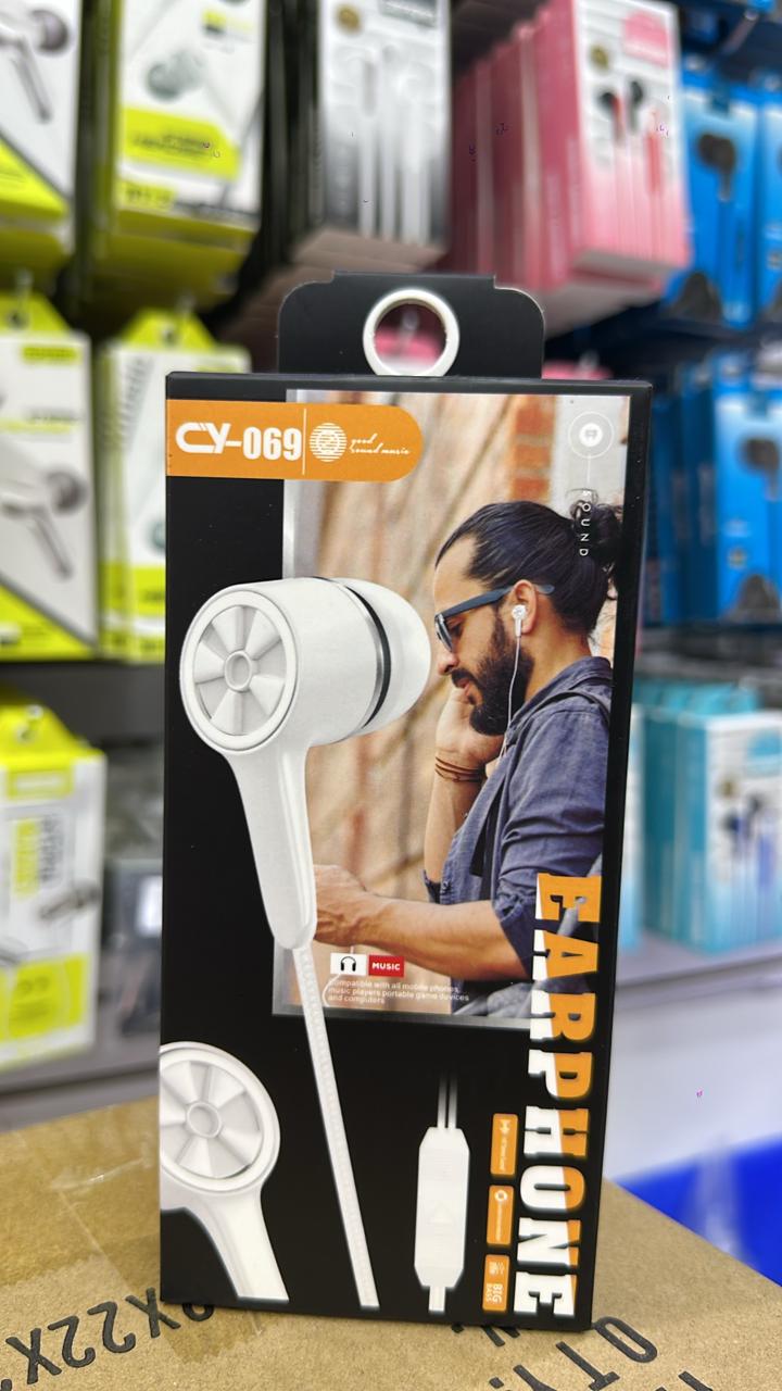 Audifono blanco earphone cable CY-069