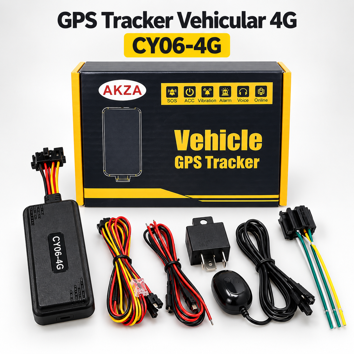 GPS Tracker Vehicular 4G AKZA CY06-4G con accesorios