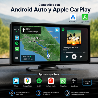 Pantalla 10.26 pulgadas con Android Auto y Apple CarPlay inalámbricos para automóvil